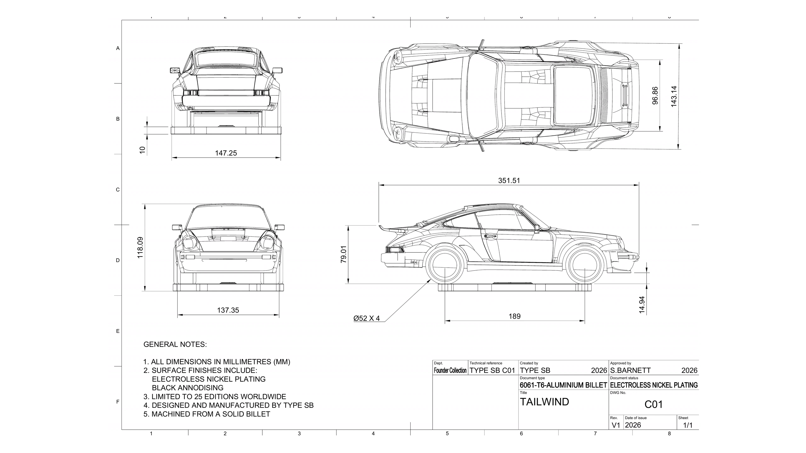 C01 Tailwind — engineering drawing